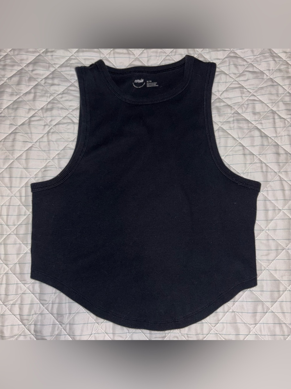 Aerie Ribbed High Neck Cropped Tank Top